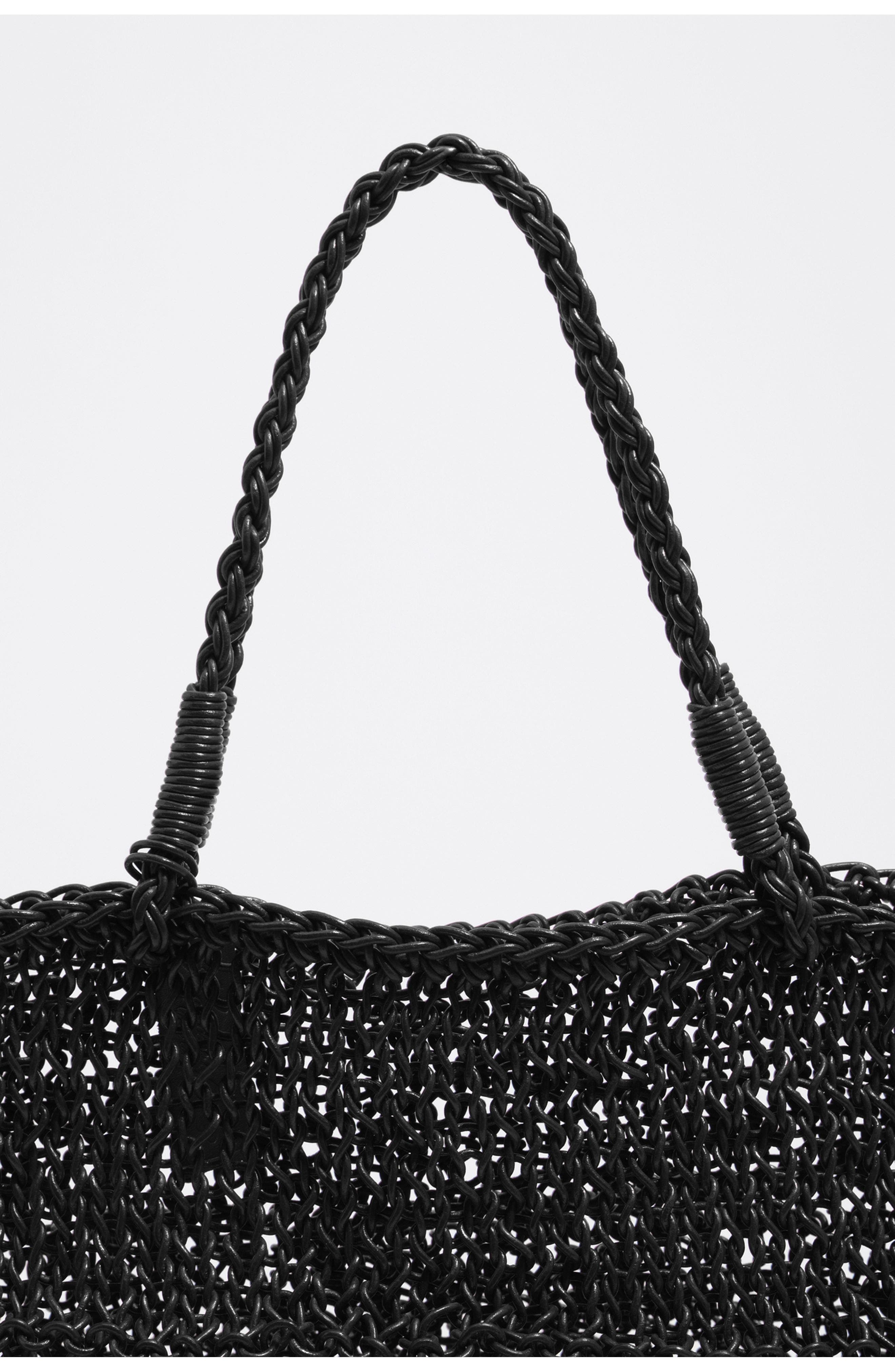Leather Flat Shoulder Bag, Alternate, color, BLACK