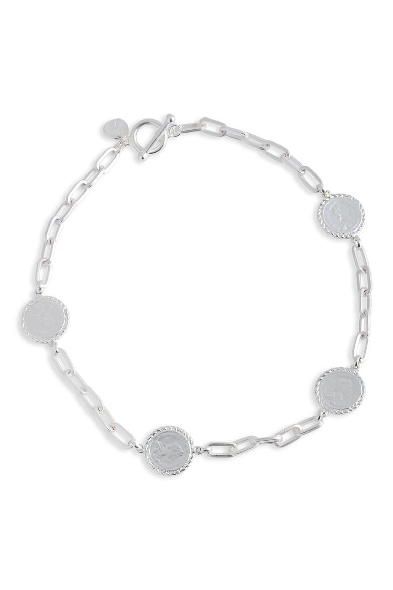 Coin Station Necklace, Main, color, SILVER