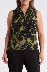 Anne Klein Floral Print Sleeveless Top