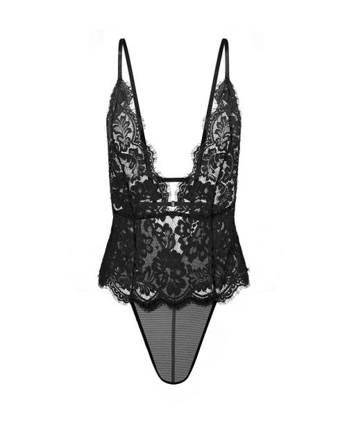 Adore Me Annushka Bodysuit Lingerie In Black