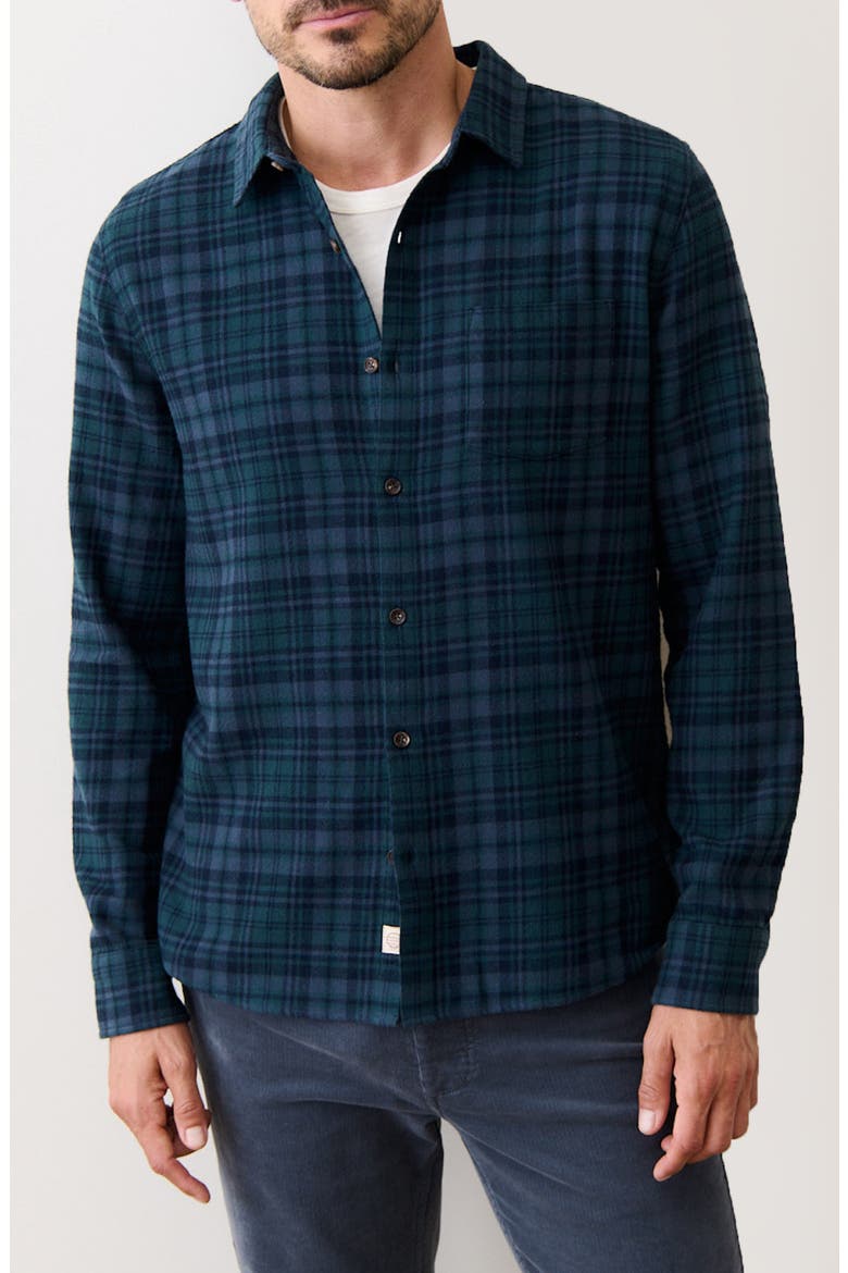 Tahoe Plaid Flannel Button-Up Shirt, Main, color, GREEN/ NAVY PLAID