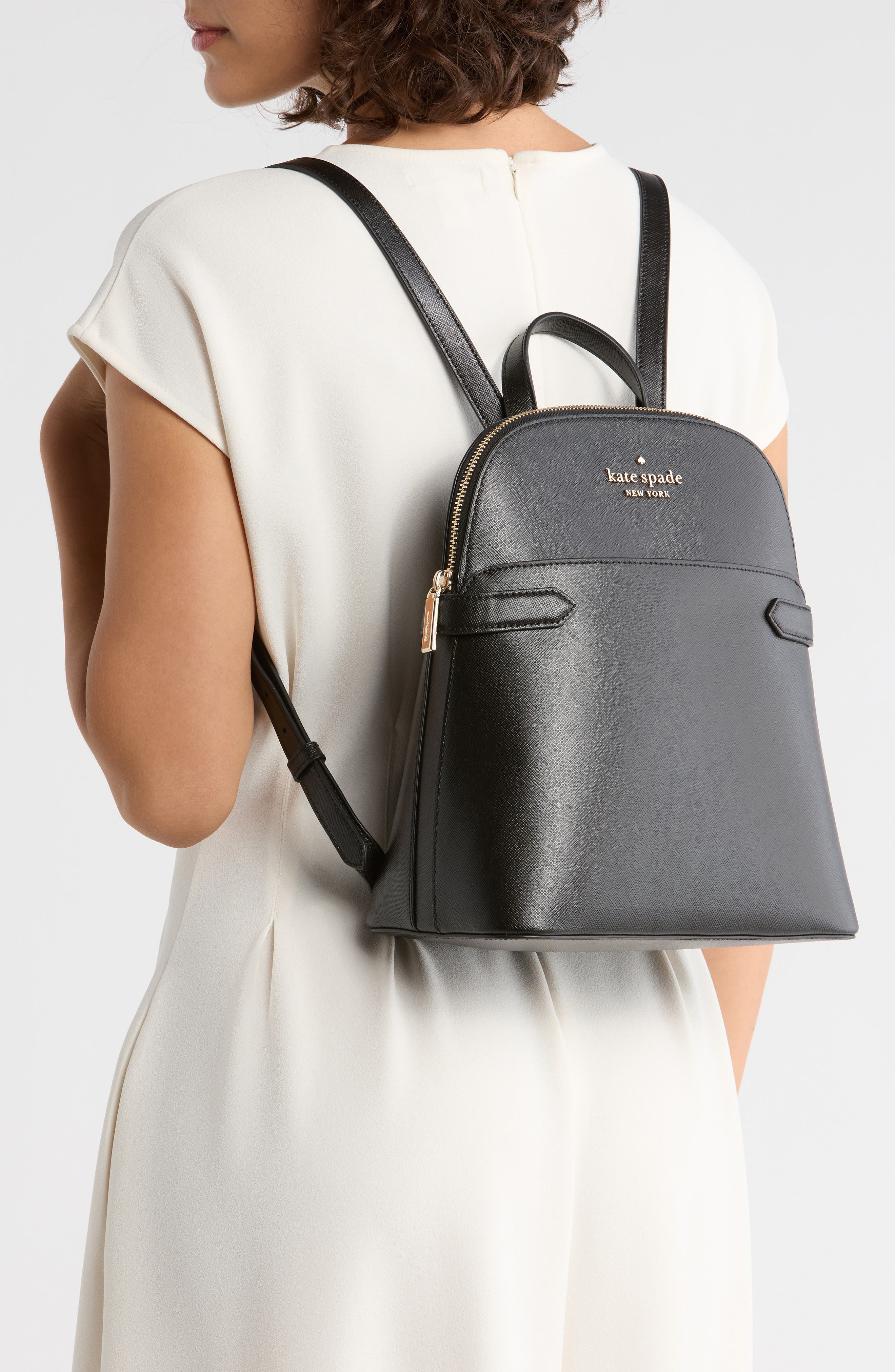 Kate Spade New York staci saffiano leather dome backpack, Alternate, color, 