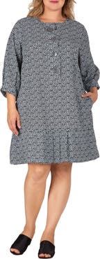 Standards & Practices Long Sleeve Flounce Dress