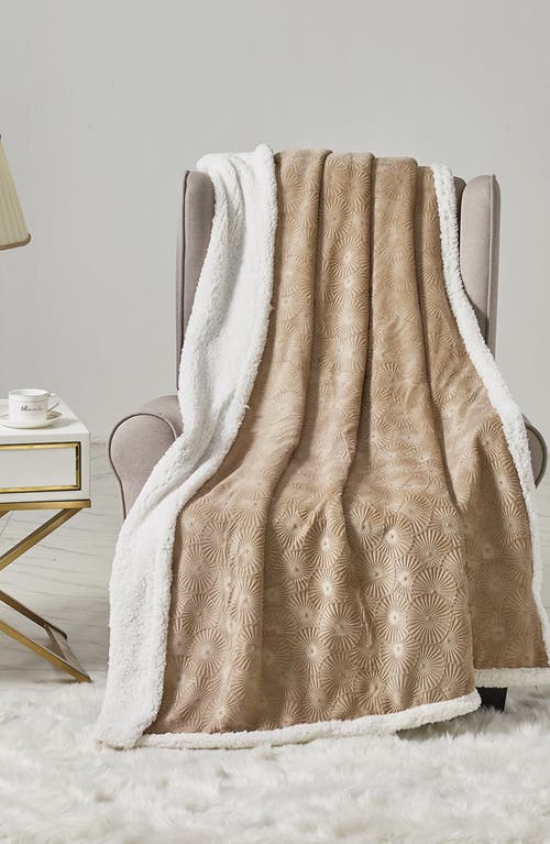 Luxury Home Embossed Caesar Faux Shearling Throw Blanket