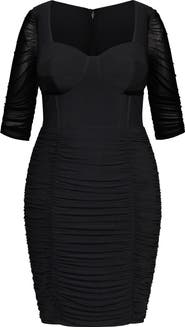 City Chic Bustier Ruched Dress