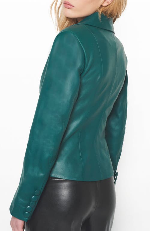 As By Df Telly Upcycled Leather Blazer In Forest Green