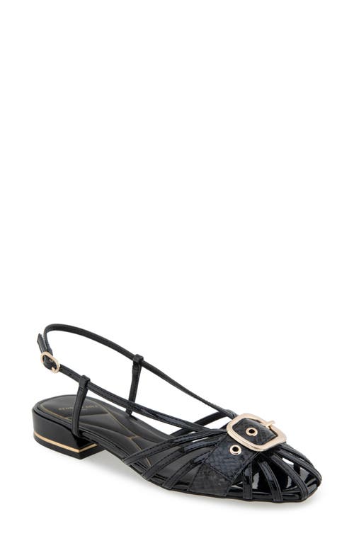 Kenneth Cole Farrah Slingback Sandal In Black Patent