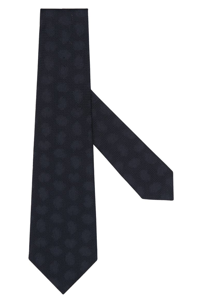 Paisley Silk Tie, Main, color, NAVY
