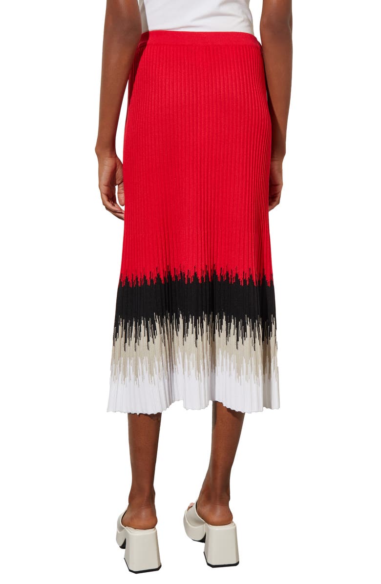Ming Wang Ribbed Ombré Midi Skirt, Alternate, color, P Red/Lm/Bwh