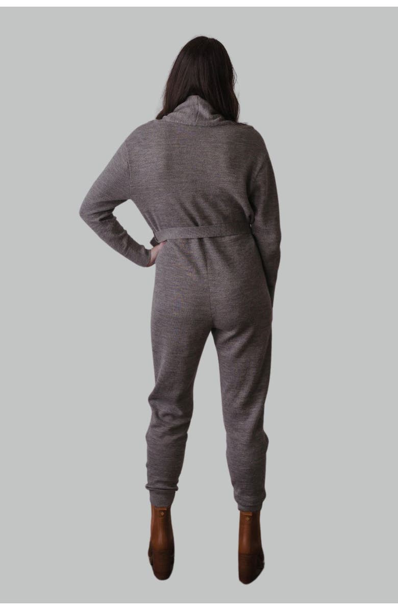 SSKEIN Wrap Neck Jumpsuit, Alternate, color, Grey Heather