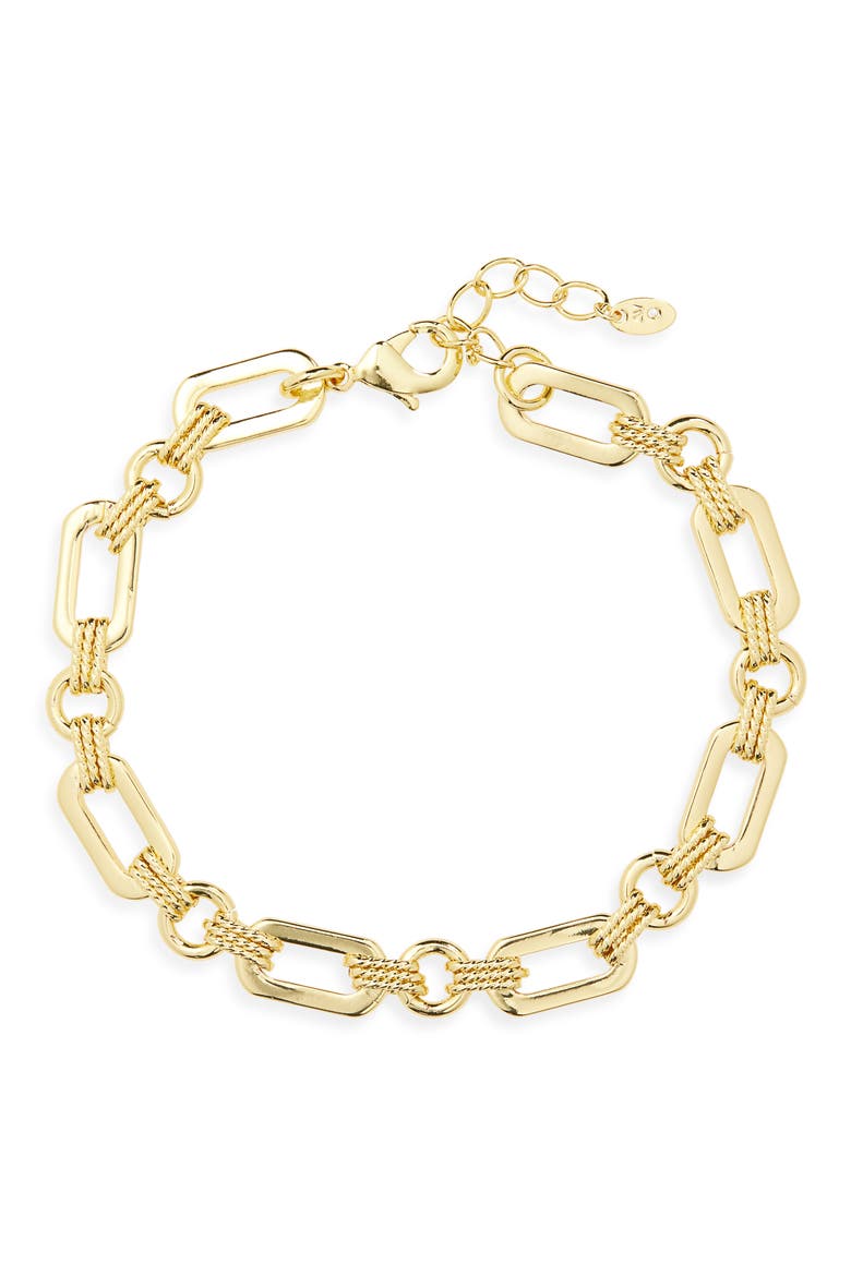 Textured Link Bracelet, Main, color, GOLD