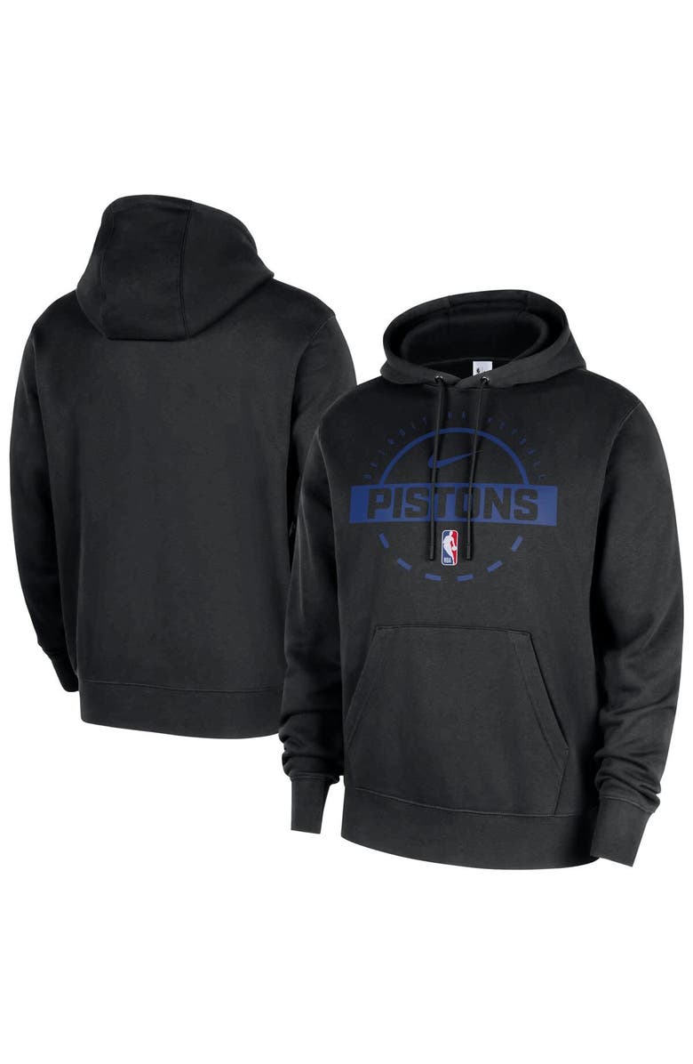 Nike Men's Nike Black Detroit Pistons 2025/26 Authentic Practice Club Pullover Hoodie, Main, color, Black