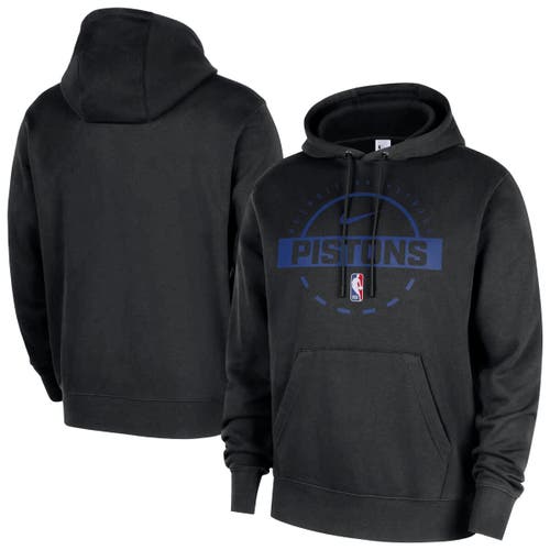 Nike Black Detroit Pistons 2025/26 Authentic Practice Club Pullover Hoodie In Blue