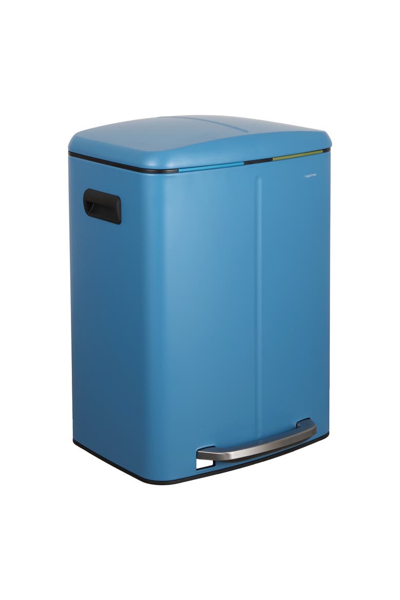 Marco Rectangular Dual Compartment Trash Can with Soft-Close Lid, Main, color, Bright Cobalt Blue