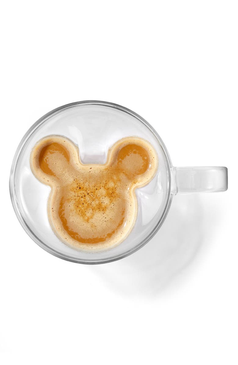 JoyJolt Disney Mickey 3D Coffee Cups - Set of 2, Alternate, color, Clear