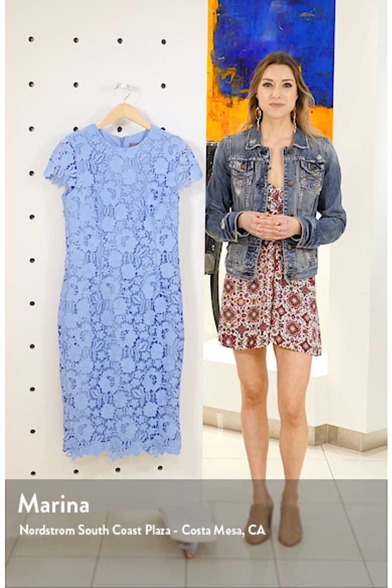 Fitted Floral Guipure Lace Dress video