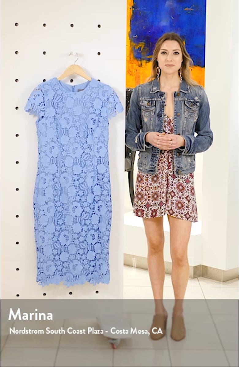 Fitted Floral Guipure Lace Dress, sales video thumbnail