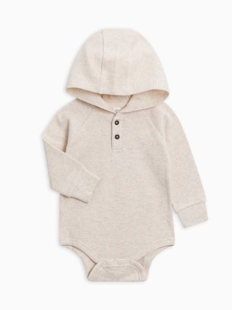 Cole Waffle Knit Hooded Bodysuit (Baby)