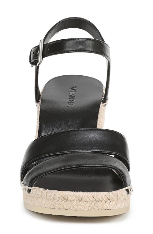 Vince Gwen Ankle Strap Espadrille Platform Wedge Sandal In Black