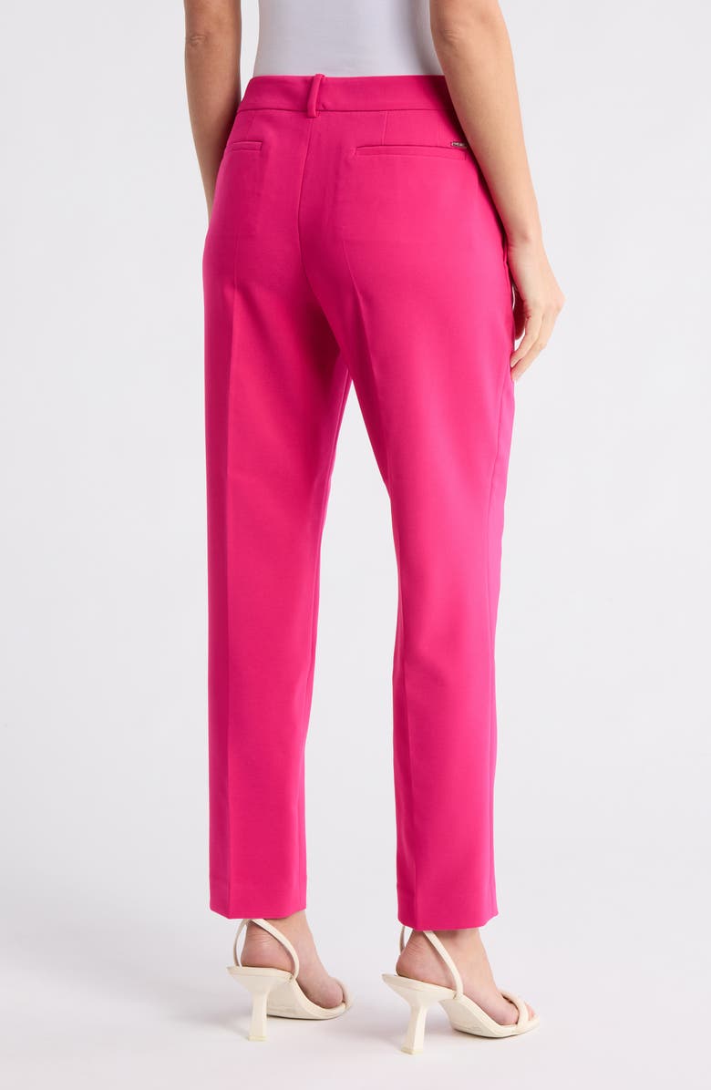 DKNY Pleated Straight Leg Pants, Alternate, color, Hot Pink