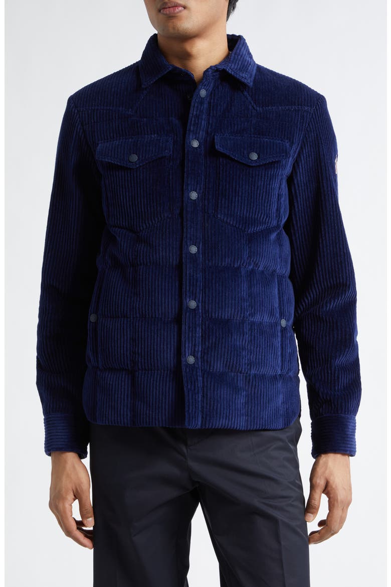 Gelt Quilted Corduroy Shirt Jacket, Main, color, DARK ELECTRIC BLUE