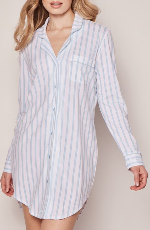 Pink Stripe Cotton Nightshirt