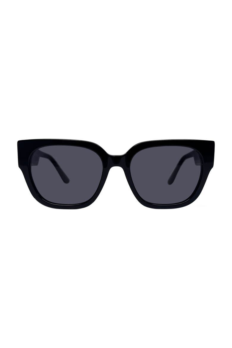 Mazey 54mm Studded Cat Eye Sunglasses, Main, color, BLACK
