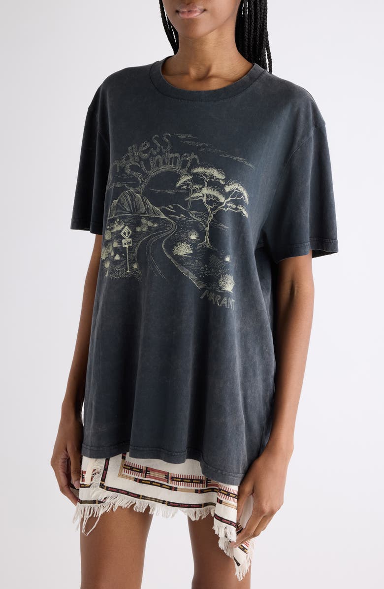 Isabel Marant Zewel Graphic T-Shirt, Alternate, color, Faded Black