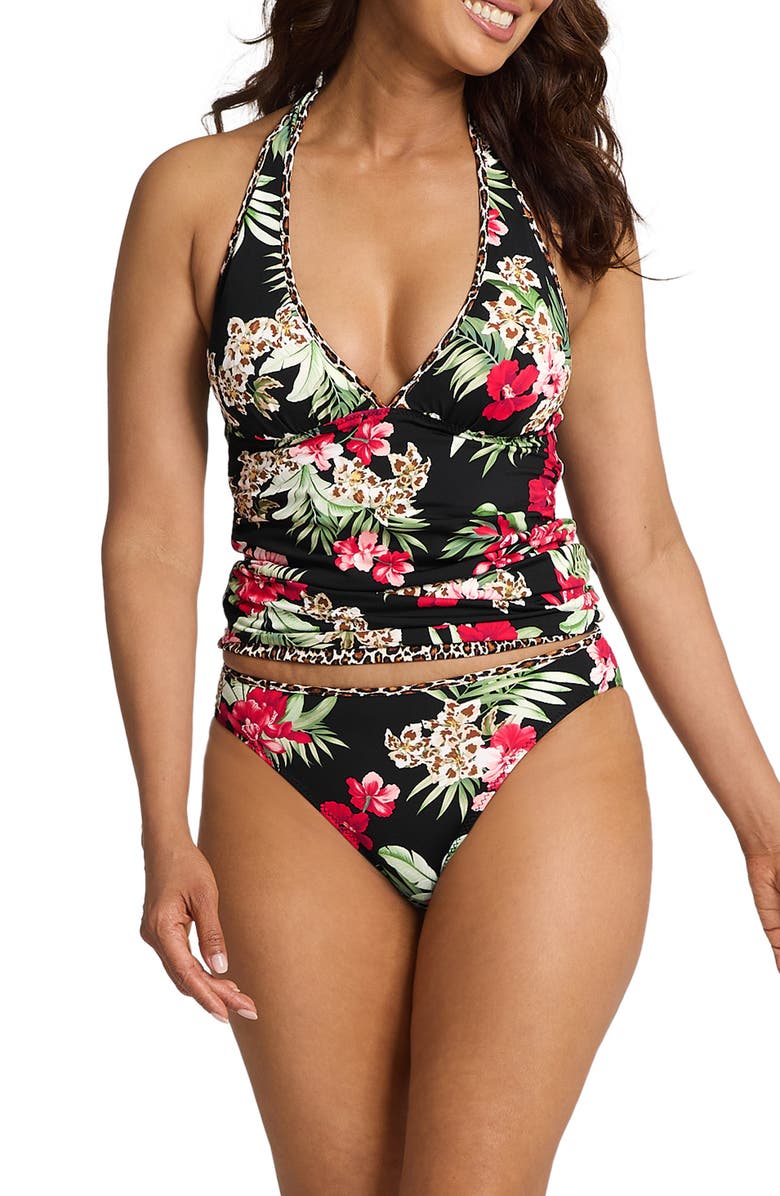Tommy Bahama Lily Cat Reversible Halter Tankini Top, Main, color, 