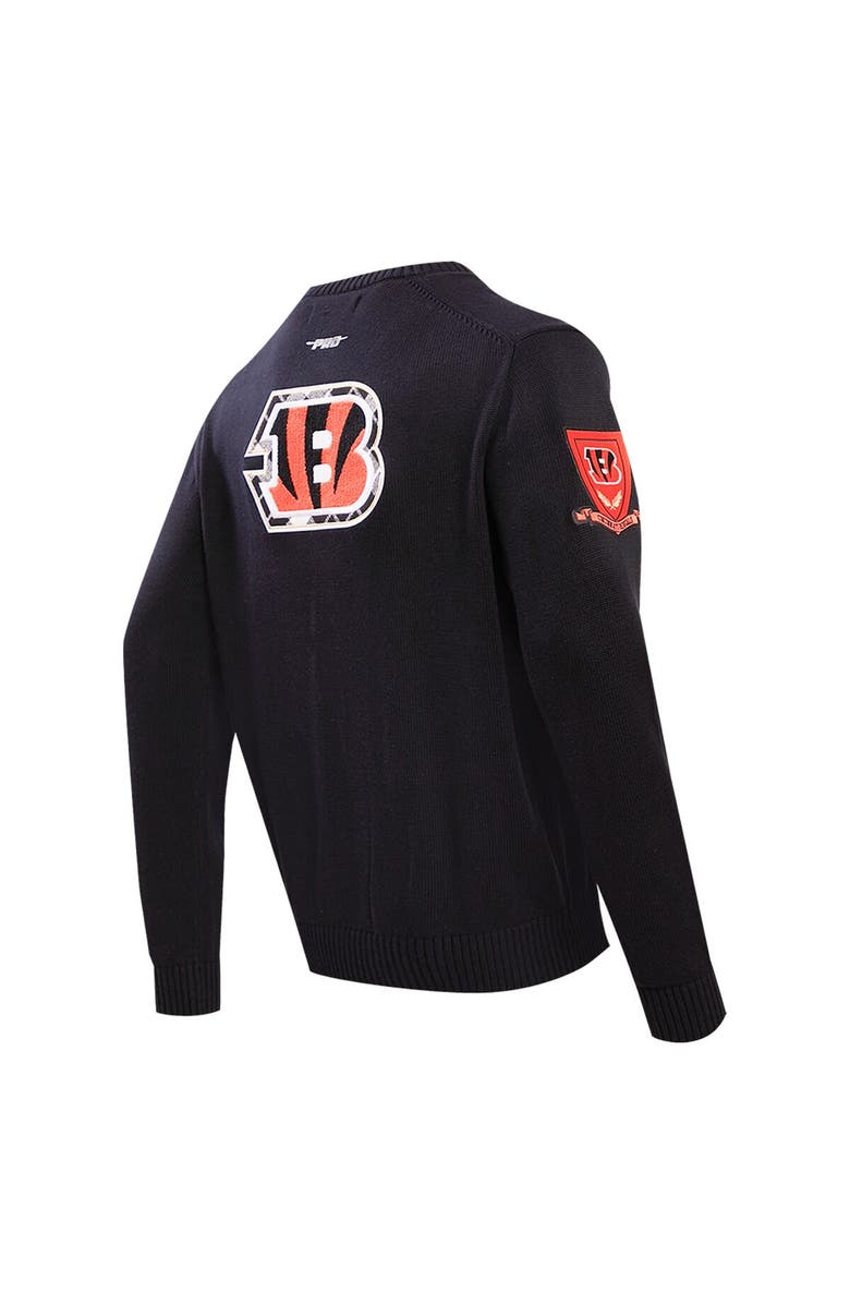 PRO STANDARD Men's Pro Standard Black Cincinnati Bengals Prep Button-Up Cardigan Sweater, Alternate, color, 