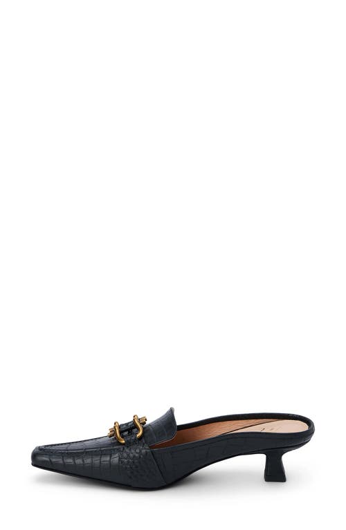 Matisse Lee Kitten Heel Mule In Black Croc