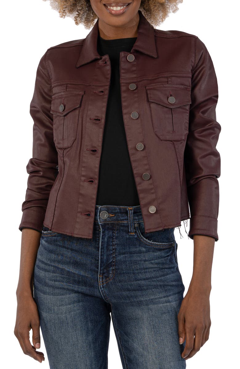 KUT from the Kloth Kara Raw Hem Crop Denim Jacket, Main, color,