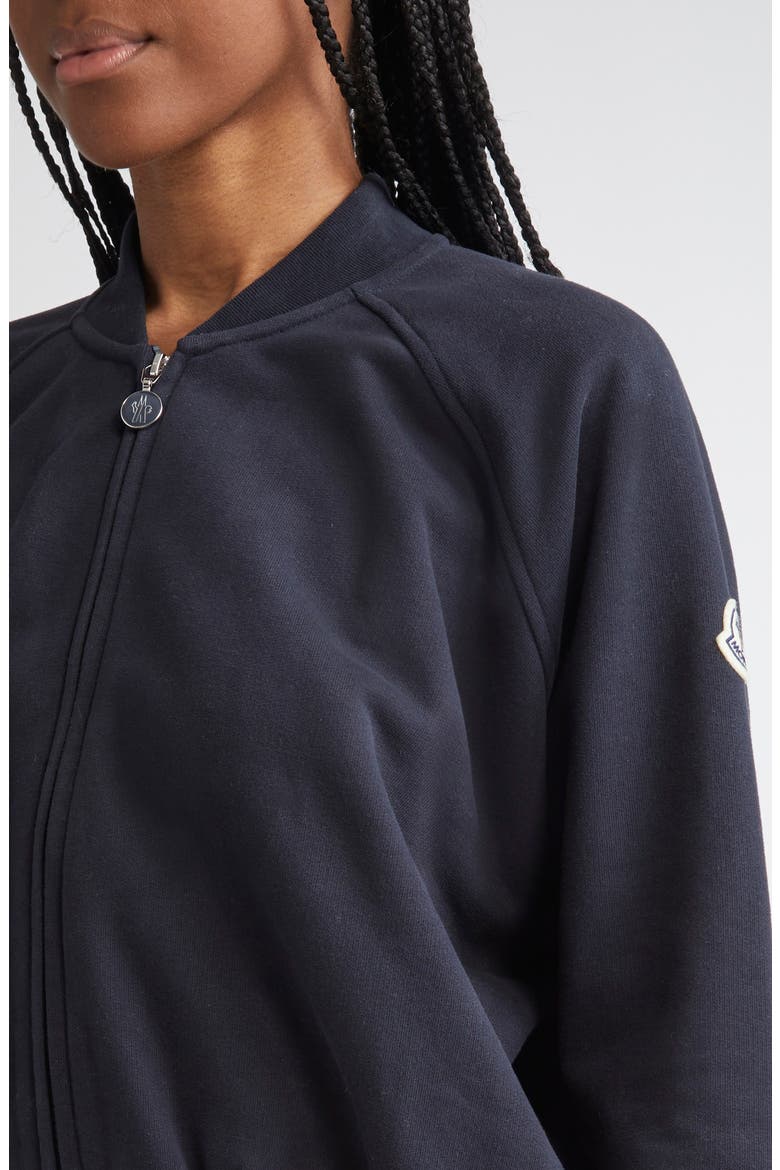 Zip Crop Cotton Cardigan, Alternate, color, BLUE