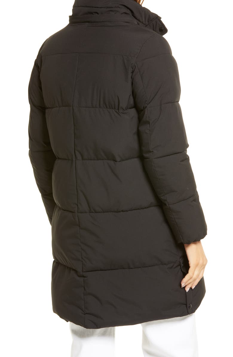 Sam Edelman Cocoon Faux Fur Trim Water Repellent Coat, Alternate, color, 