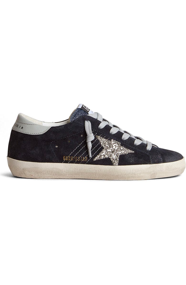 Golden Goose Super-Star Low Top Sneaker, Main, color, Navy Blue/ Silver/ Light Gray