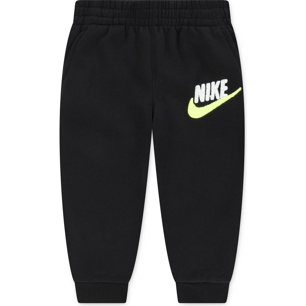 Nike Kids' Club Graphic Joggers In Black