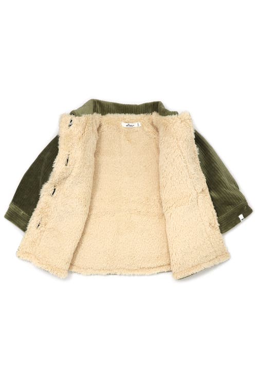 Oh Baby ! Corduroy With Snowdrift Shacket In Green