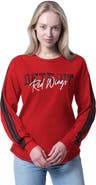 G-III 4HER BY CARL BANKS Women's G-III 4Her by Carl Banks Red Detroit Red Wings Advantage Thermal Long-Sleeve Tri-Blend T-Shirt