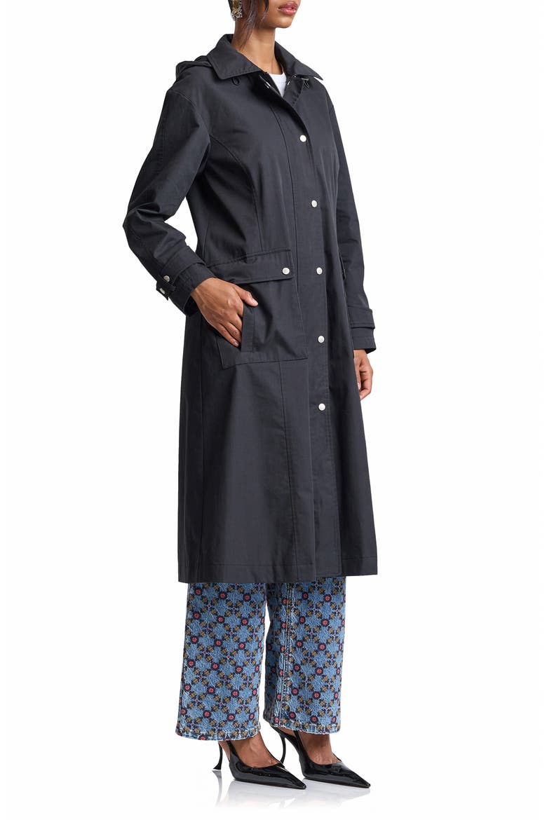 Swing Rain Trench Coat, Alternate, color, BLACK