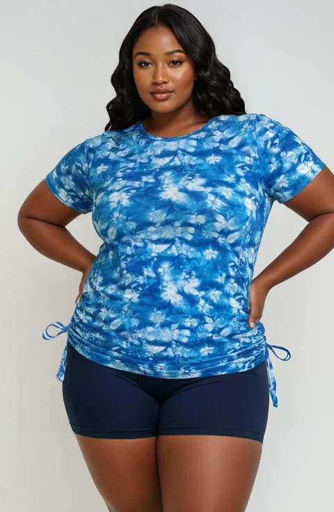 Plus Size Short Sleeve Adele Swim Top