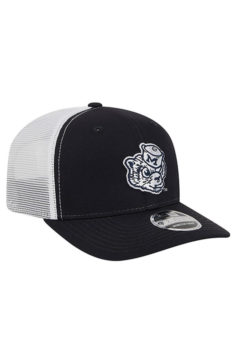 New Era Men's New Era Navy Michigan Wolverines Team 9SEVENTY COOLERA Trucker Adjustable Hat, Alternate, color, Navy