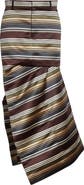 Sacai Horizontal Stripe Satin Skirt