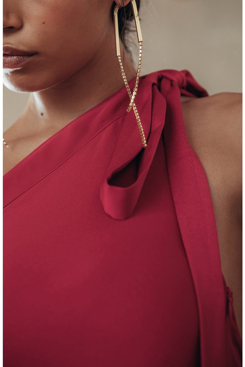Florence One-Shoulder Gown, Alternate, color, PEONY