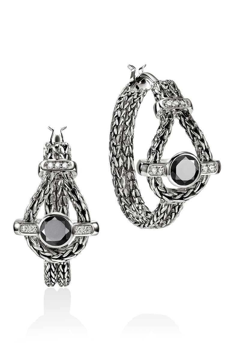 Icon Hoop Earring, Sterling Silver, Black Sapphire (Nordstrom Exclusive), Main, color, BLACK SAPPHIRE