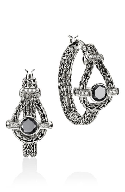 Icon Hoop Earring, Sterling Silver, Black Sapphire (Nordstrom Exclusive)