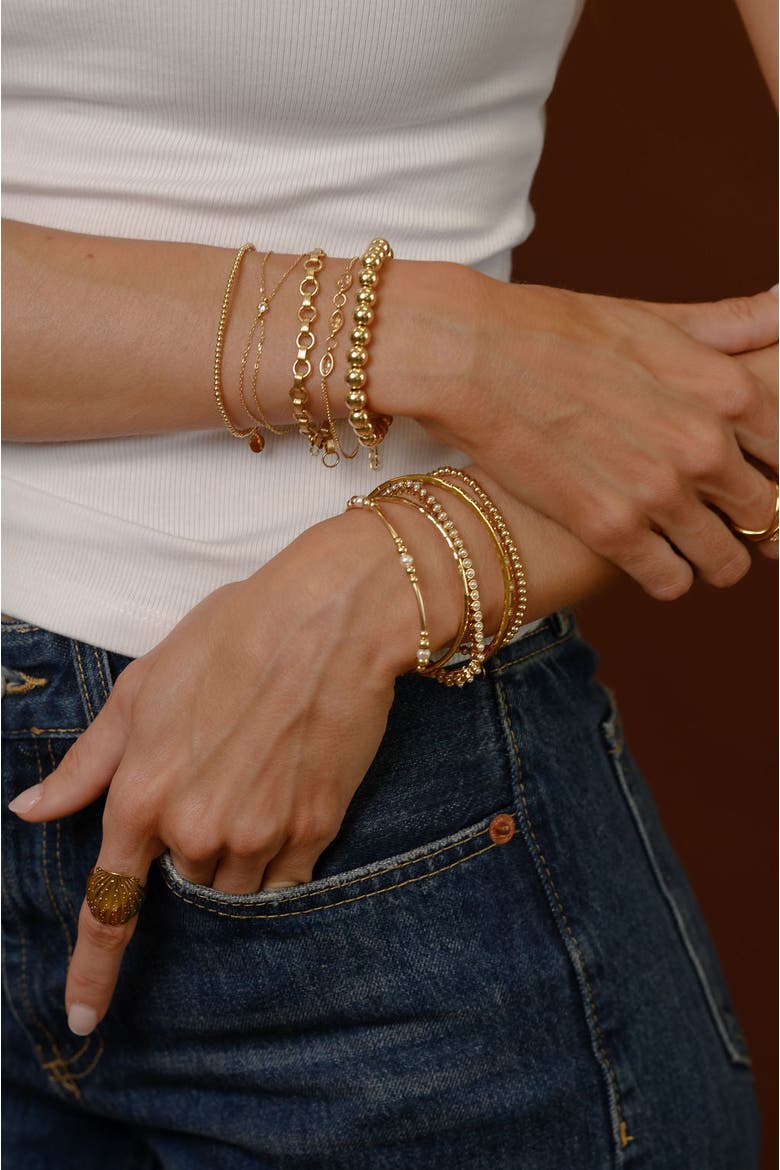 Double Chain Diamond Bracelet, Alternate, color, Gold