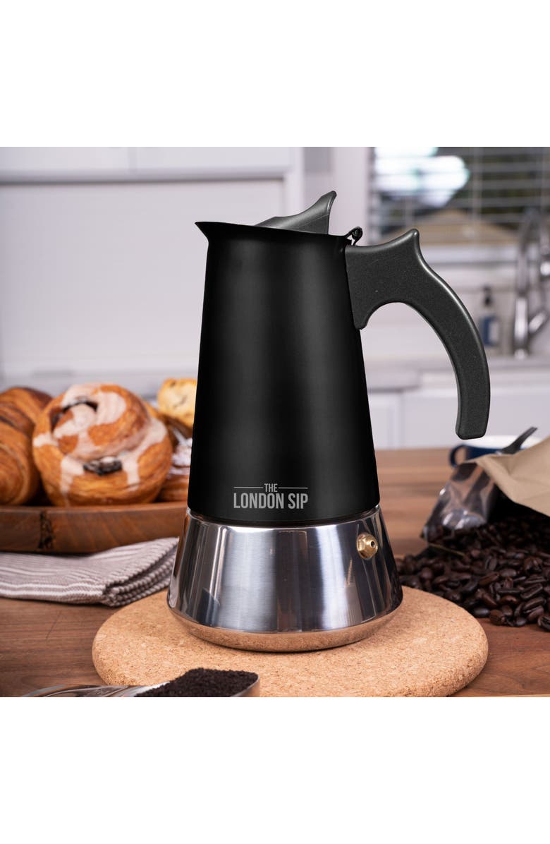 London Sip Stainless Steel Espresso Maker, Alternate, color, Black