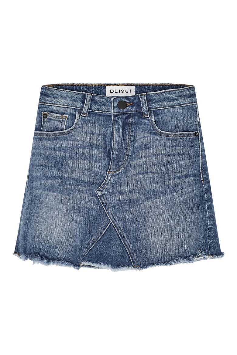 Cutoff Denim Skirt, Main, color, BLUE ROSE