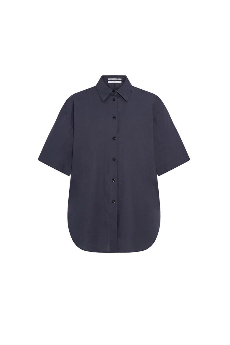 Poplin Short Sleeve Shirt, Alternate, color, Midnight
