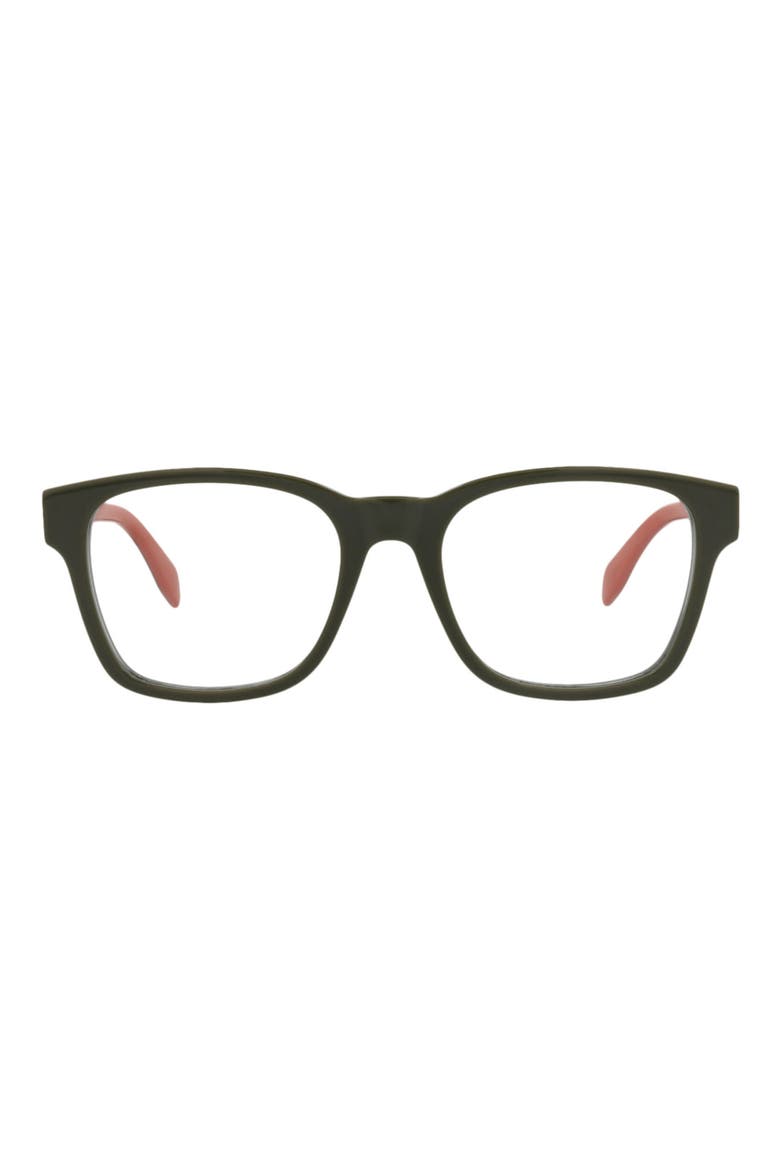53mm Square Optical Glasses, Main, color, GREEN GREEN TRANSPARENT